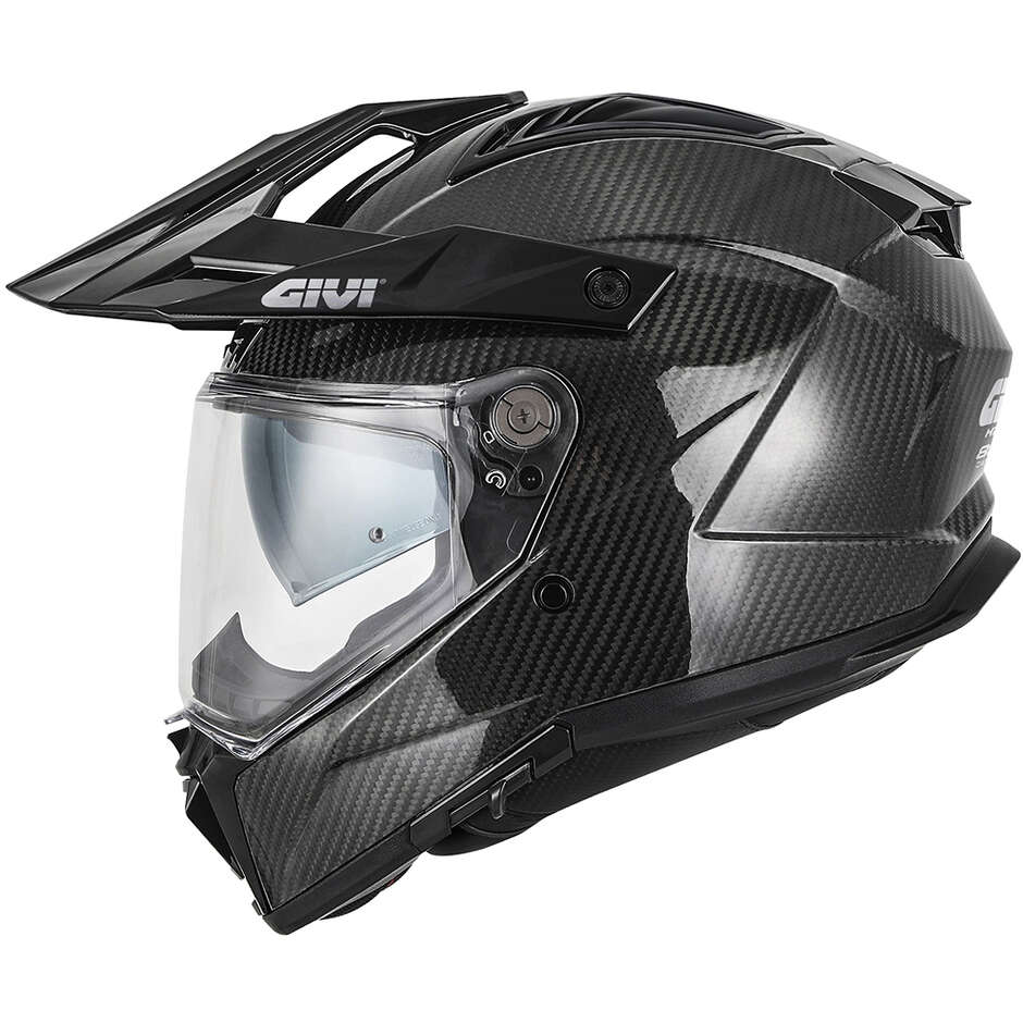 Casque de moto tout-terrain brillant Givi 80.1 CARBON