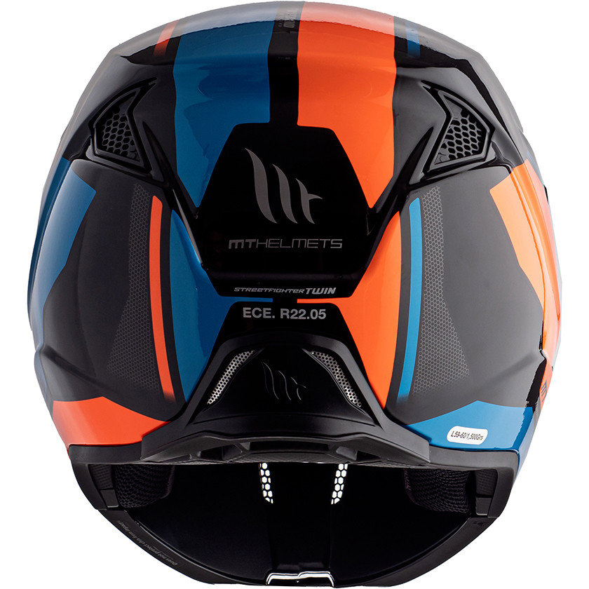 Casque de moto Trial Mt Helmet STREETFIGHTER Exrta Sv TWIN A4 Orange Fluo