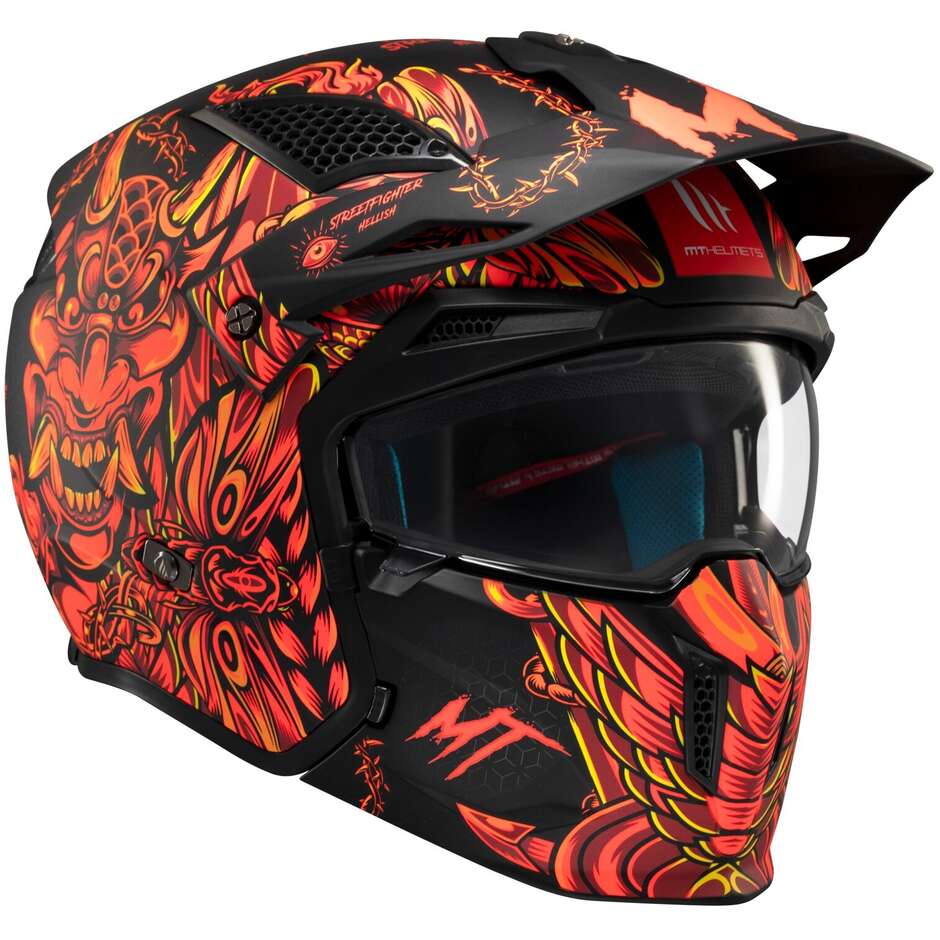 Casque de moto trial Mt Helmets STREETFIGHTER SV S HELLISH B5 Mat