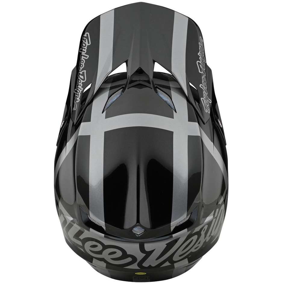 Casque de moto Troy Lee Designs SE5 Cross Enduro en fibre FOUR Grey