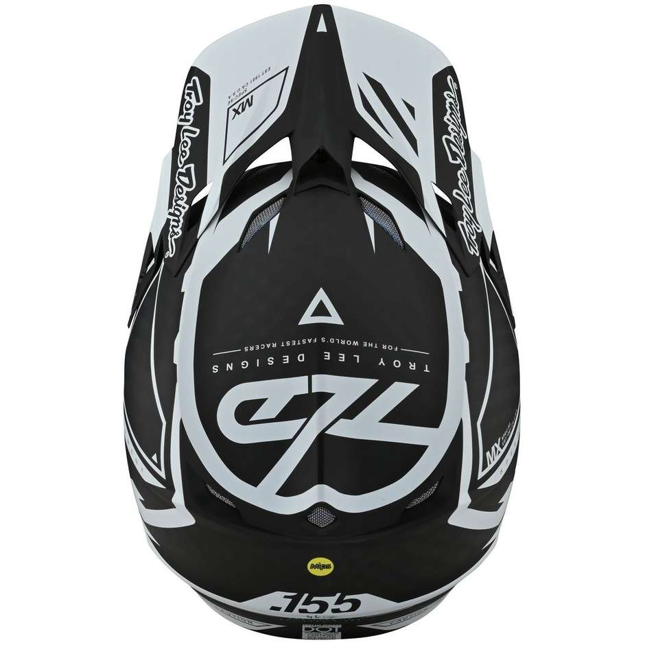 Casque de moto Troy Lee Designs SE5 Cross Enduro en MXSE Carbon Black White