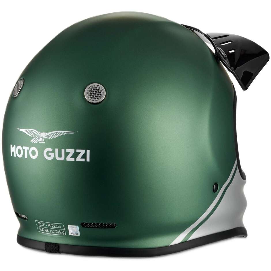 Casque de moto vintage Adventure Moto Guzzi MG Anniversary 22.05 Vert Gris