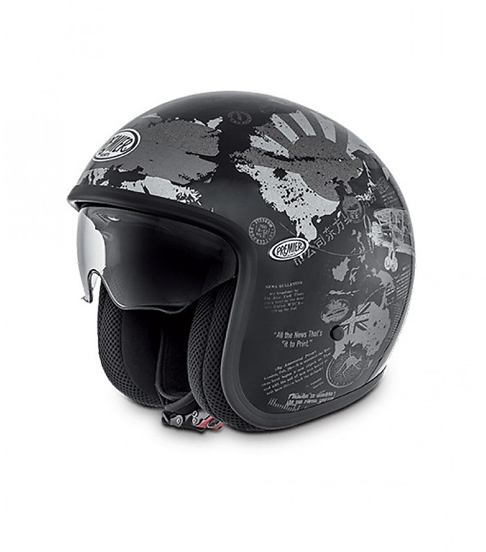 Casque Moto Vintage Jet Avec Visière - Demi-Casque Homologué ECE Rétro