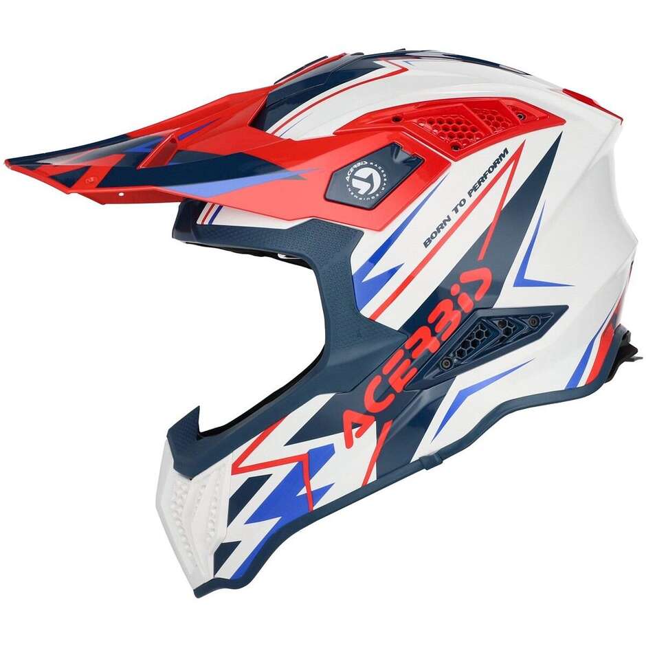 Casque de motocross enduro Acerbis AIRSTRIKE-X Blanc Bleu Rouge
