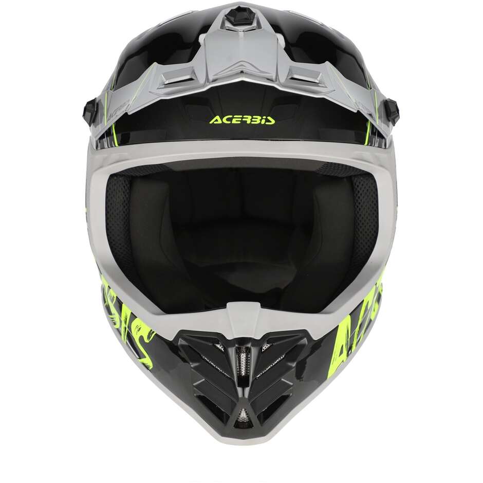 Casque de motocross enduro Acerbis PROFILE JUNIOR pour enfant, noir, jaune fluo
