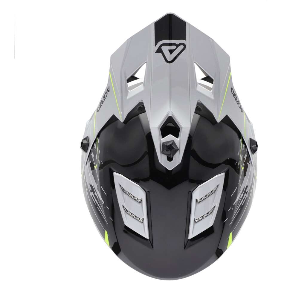Casque de motocross enduro Acerbis PROFILE JUNIOR pour enfant, noir, jaune fluo