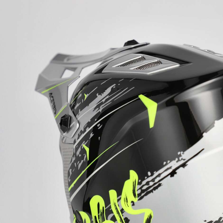 Casque de motocross enduro Acerbis PROFILE JUNIOR pour enfant, noir, jaune fluo