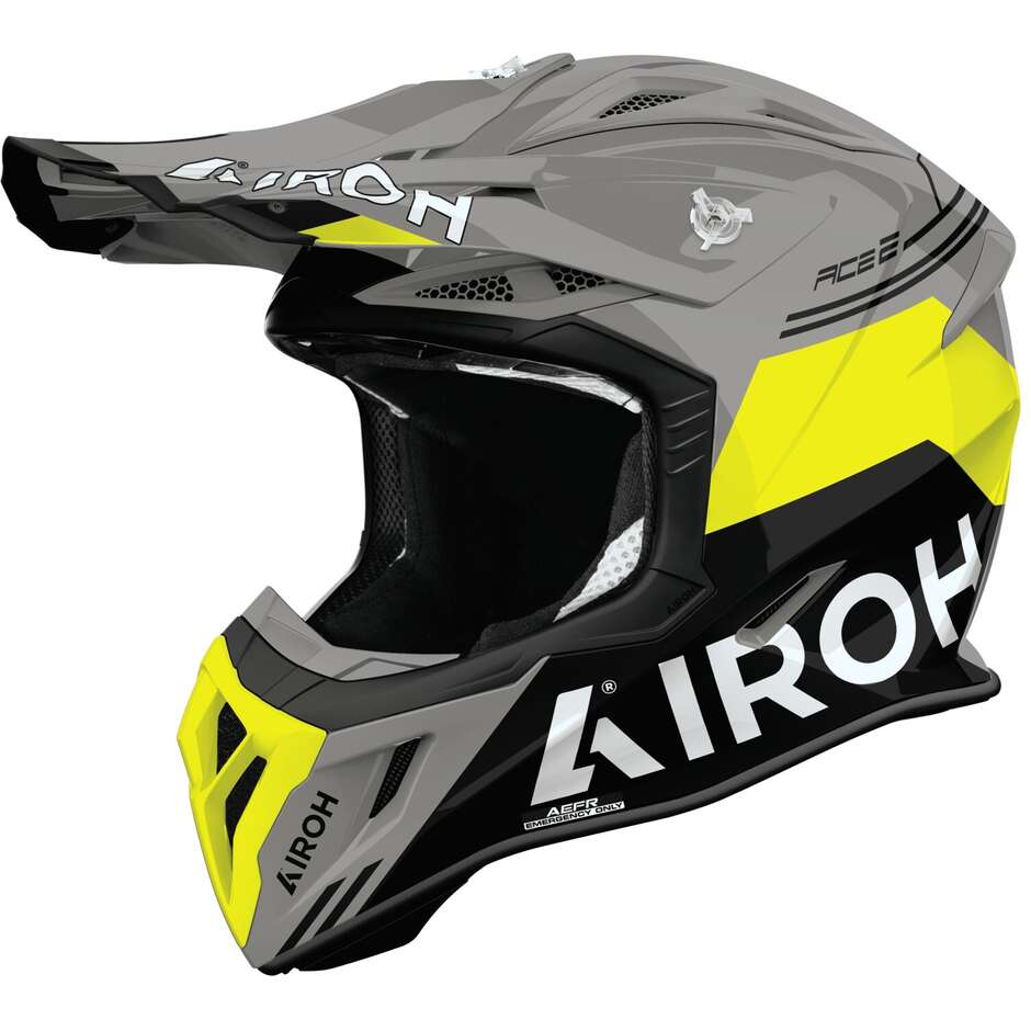 Casque de motocross enduro Airoh AVIATOR ACE 2 FURY, jaune brillant