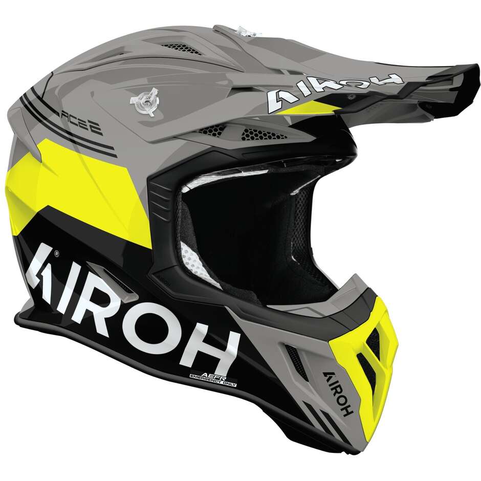 Casque de motocross enduro Airoh AVIATOR ACE 2 FURY, jaune brillant