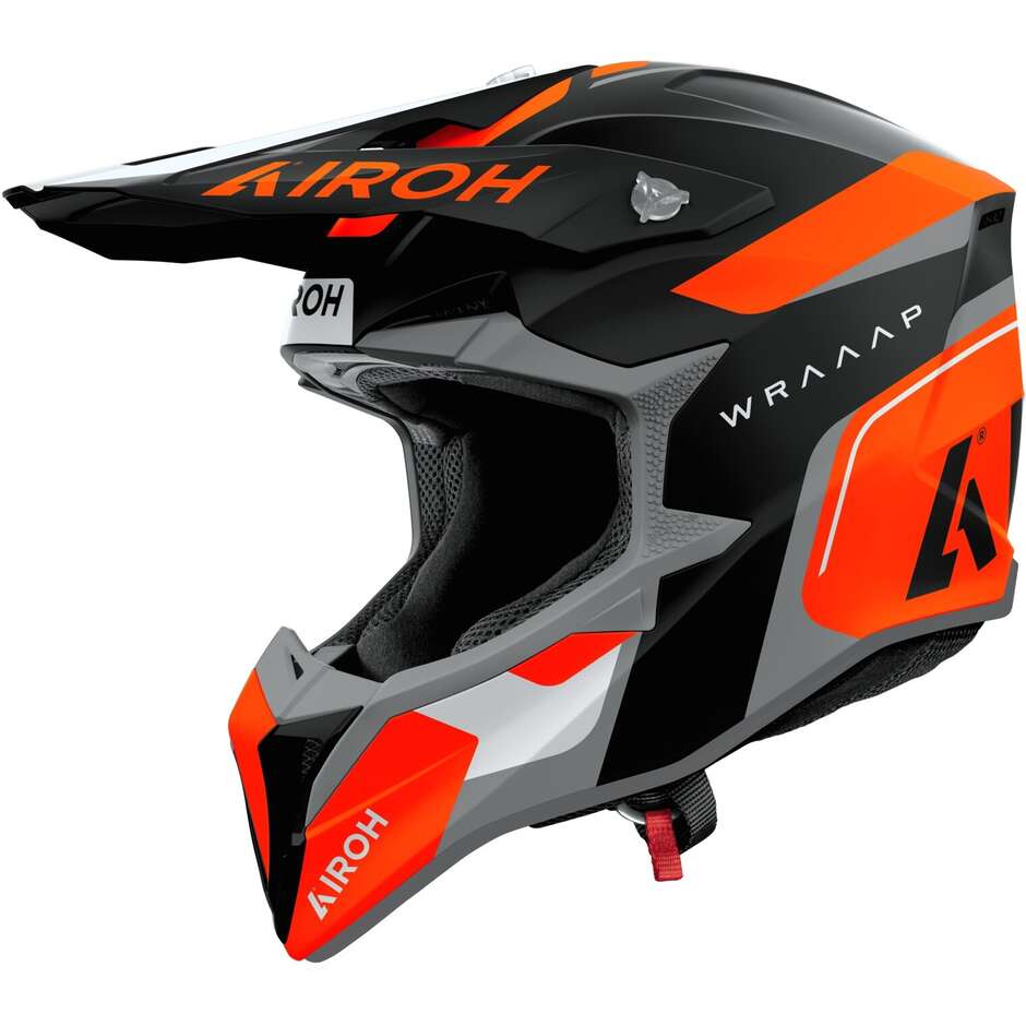 Casque de motocross enduro Airoh WRAAAP CONQUER Orange mat