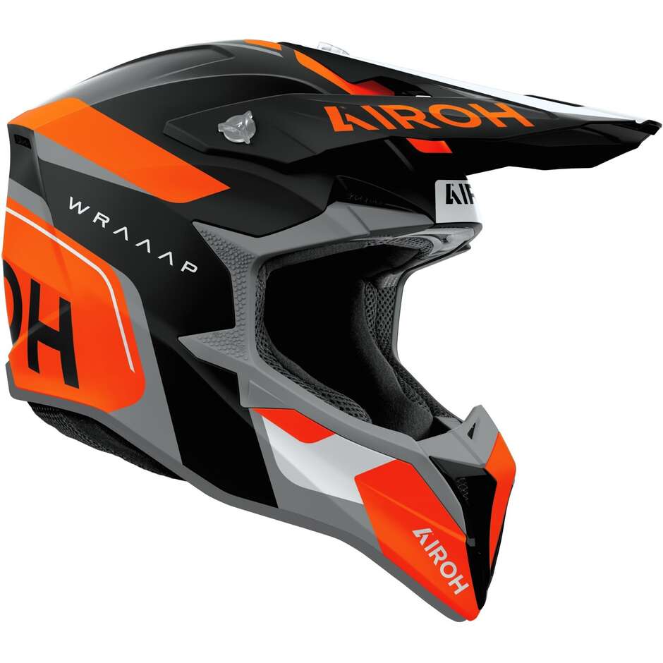 Casque de motocross enduro Airoh WRAAAP CONQUER Orange mat