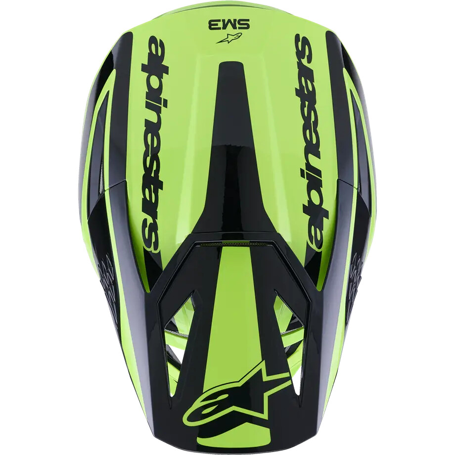 Casque de motocross enduro Alpinestars SM3 Heat ECE06, jaune fluo, noir brillant
