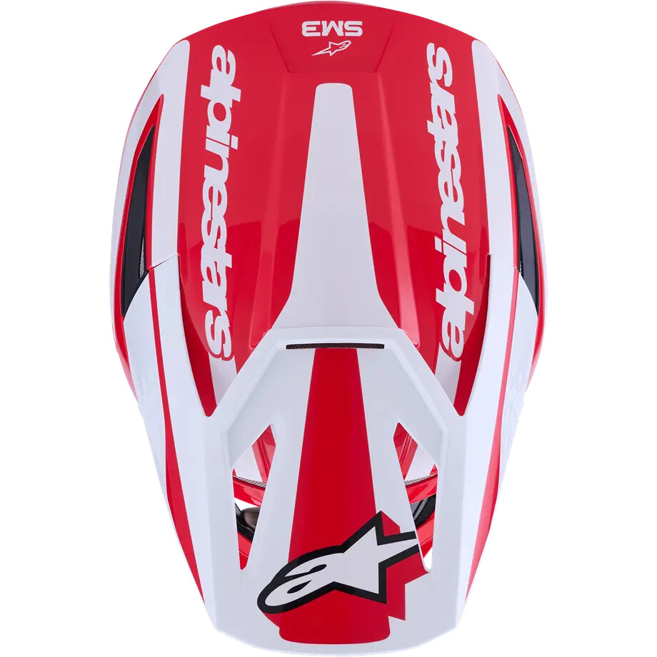 Casque de motocross enduro Alpinestars SM3 Heat ECE06, rouge, blanc, noir brillant