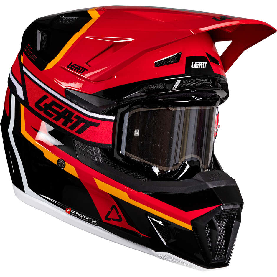 Casque de motocross enduro Leatt V26 avec visière KIT 7.5 - Rouge