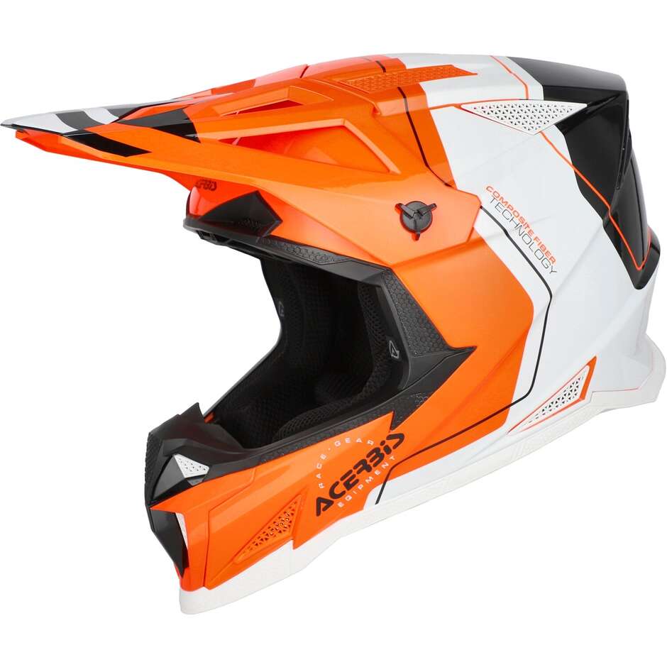 Casque de motocross OFFROAD T711 orange fluo noir