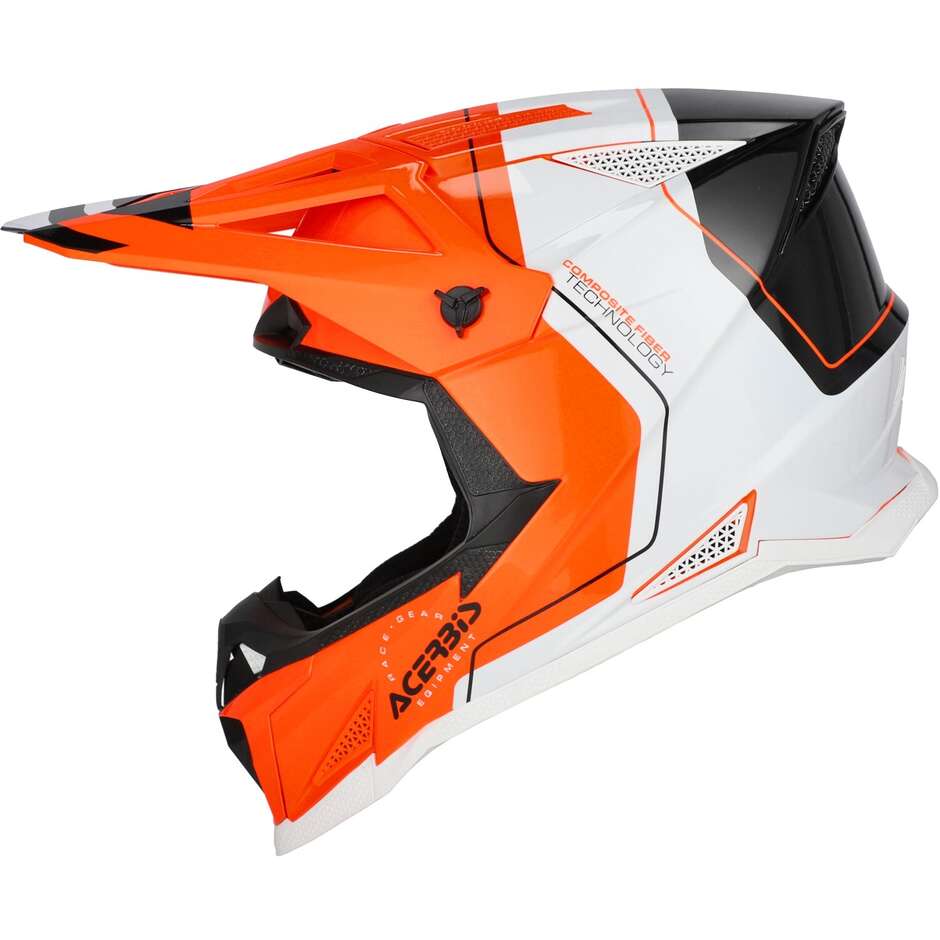 Casque de motocross OFFROAD T711 orange fluo noir