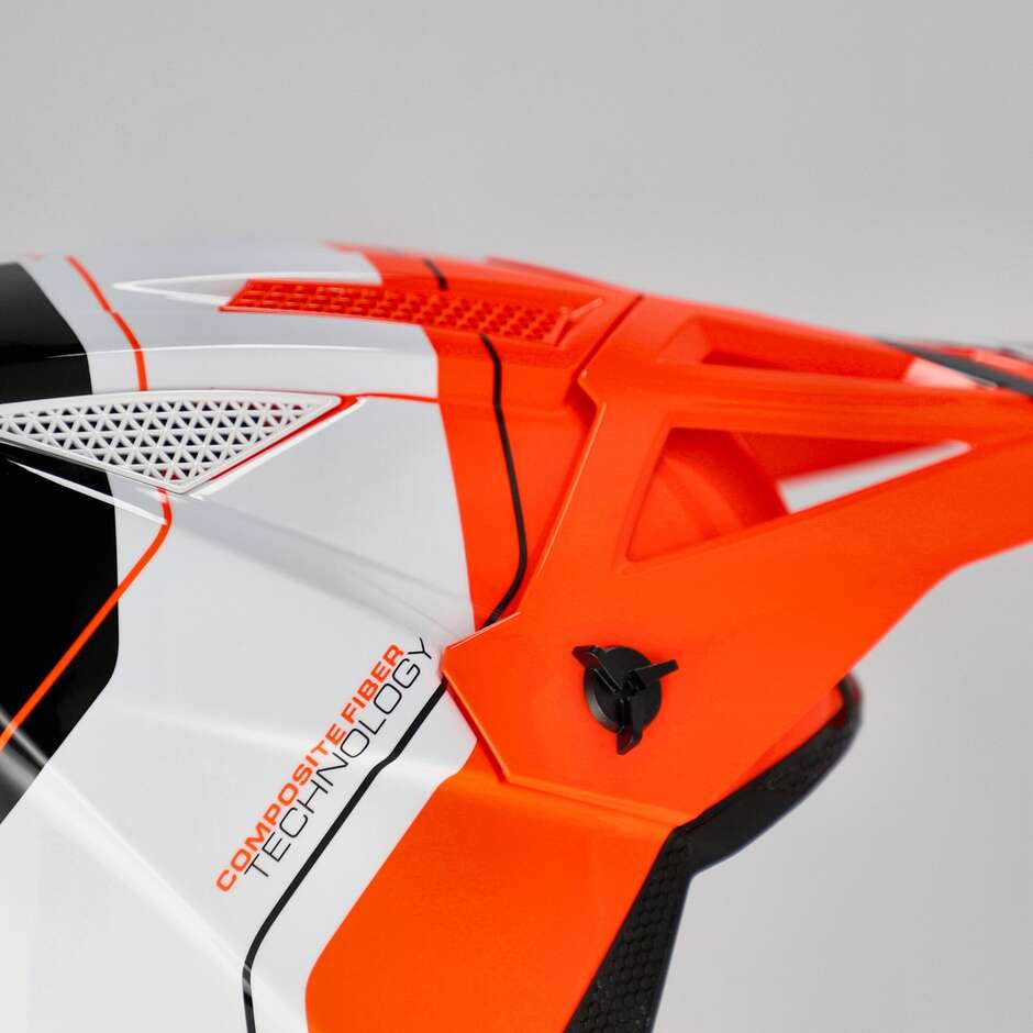 Casque de motocross OFFROAD T711 orange fluo noir