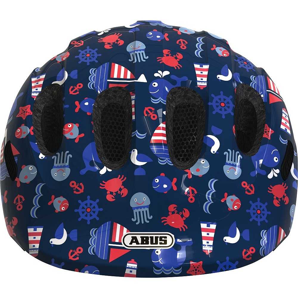 Casque Vélo Enfant ABUS Smiley 2.1 Bleu Taille S - Avec Lumière Arrière LED - Pour Filles Et Garçons