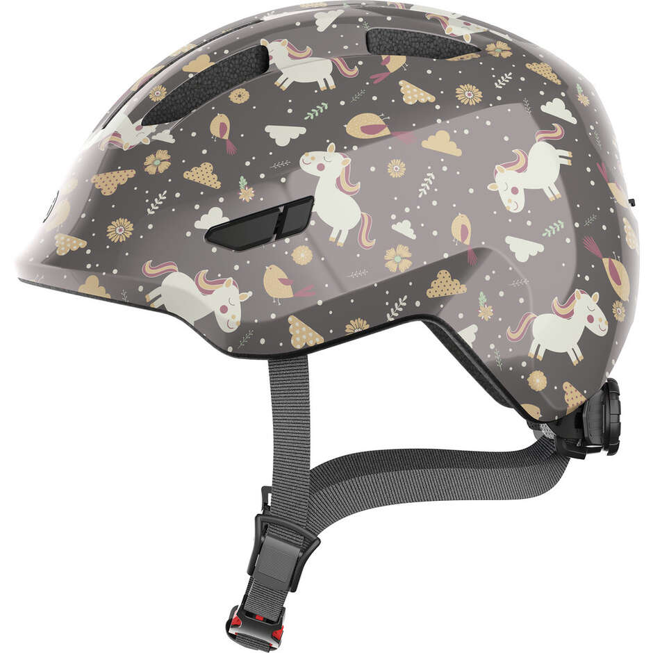 Casque urbain enfant Abus Smiley 3.0 Led grey space avec éclairage arrière