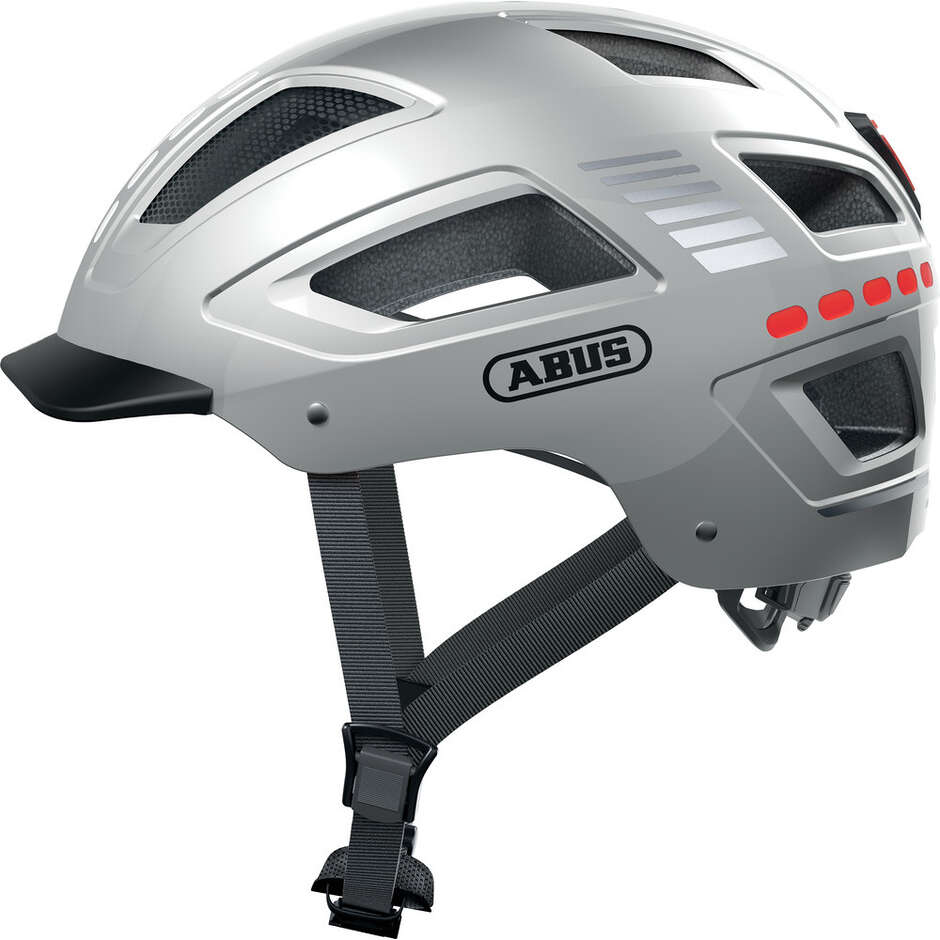 Casque de vélo Abus Urban HYBAN 2.0 LED Signal Silver