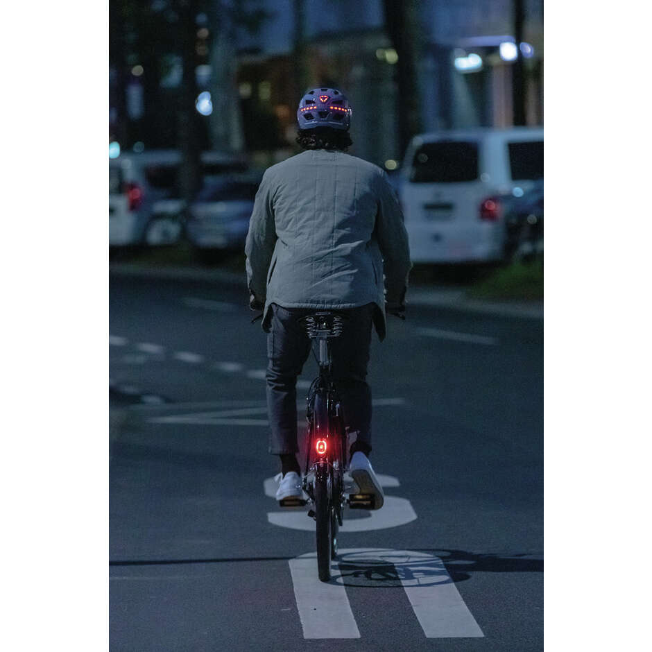 Casque de vélo Abus Urban HYBAN 2.0 LED Signal Silver