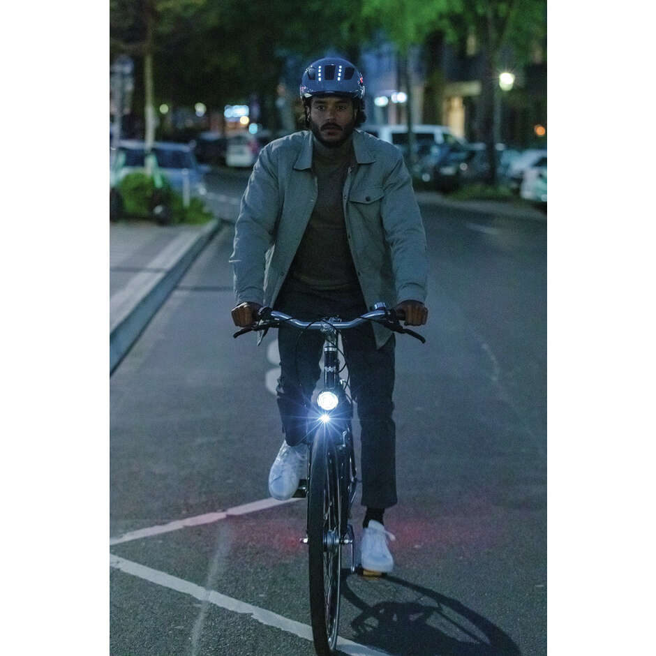 Casque de vélo Abus Urban HYBAN 2.0 LED Signal Silver