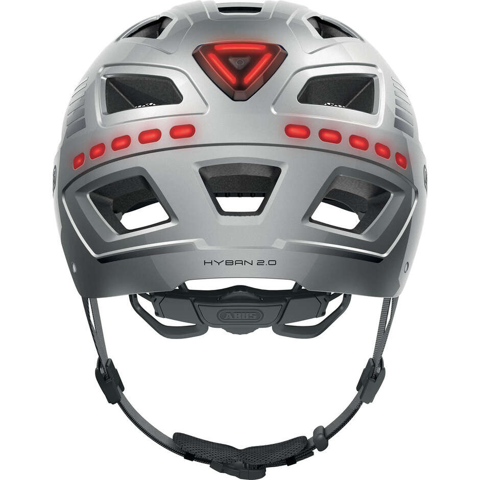 Casque de vélo Abus Urban HYBAN 2.0 LED Signal Silver