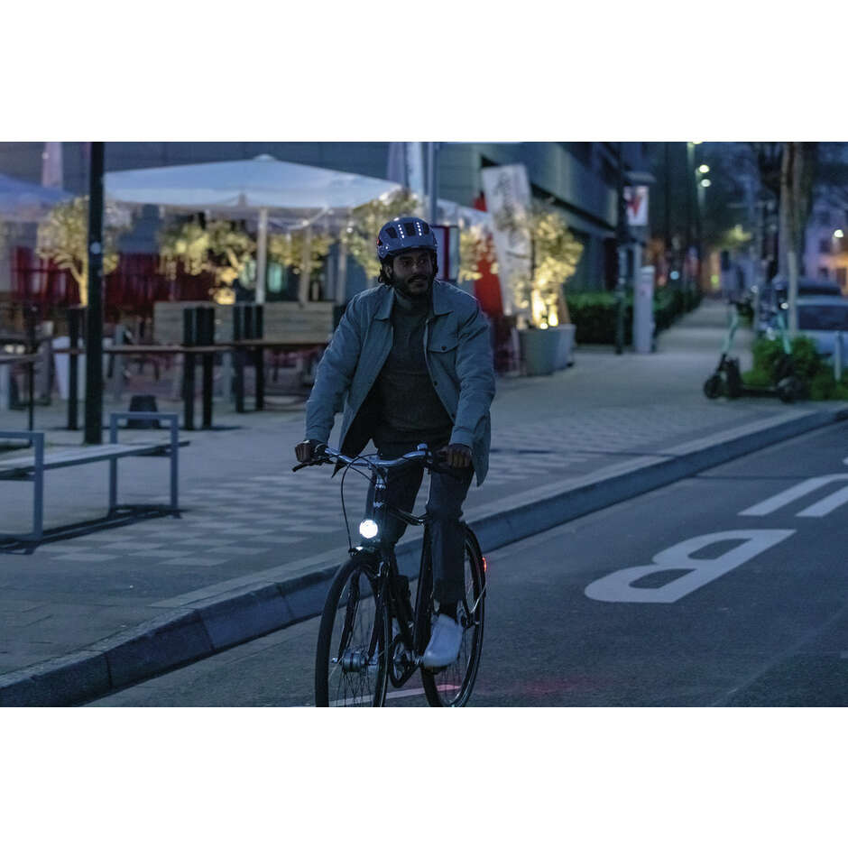 Casque de vélo Abus Urban HYBAN 2.0 LED Signal Silver