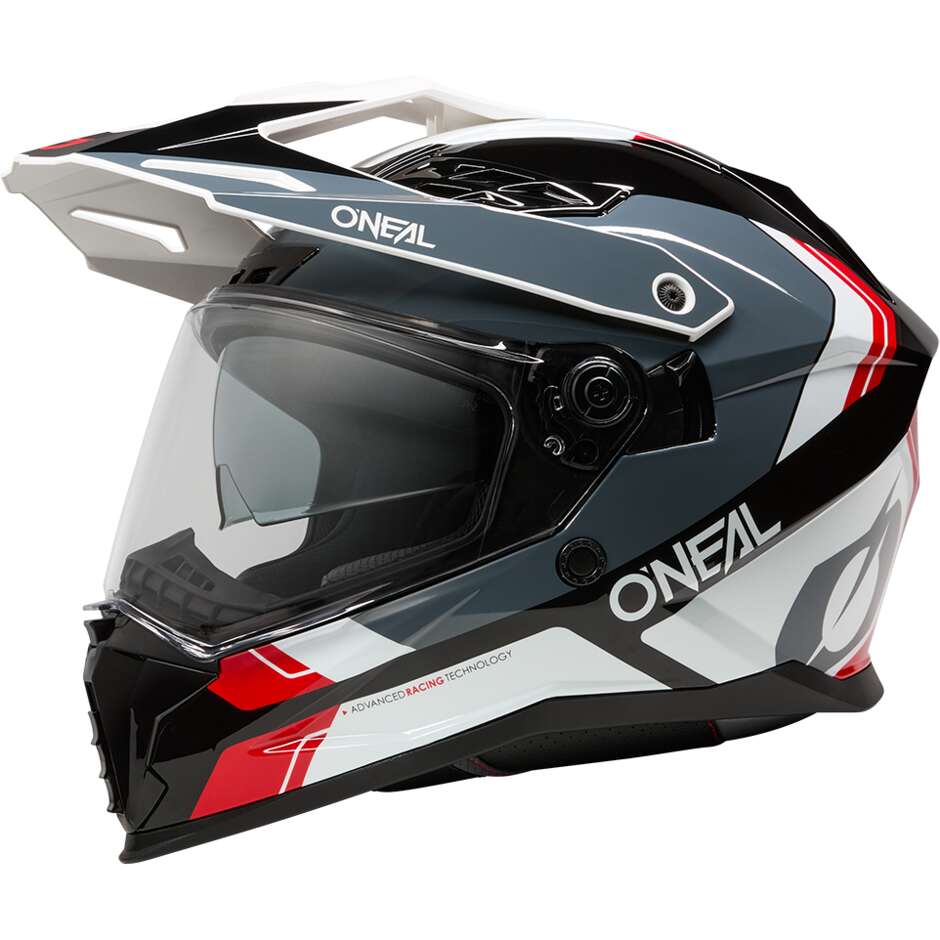 Casque Enduro O'NEAL D-SRS NOMAD Noir Blanc Rouge