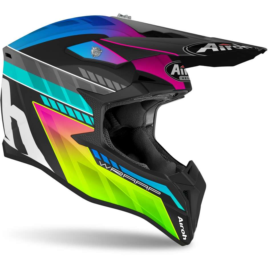 Casque Enfant Moto Cross Enduro Airoh WRAAP YOUTH Prism Opaque