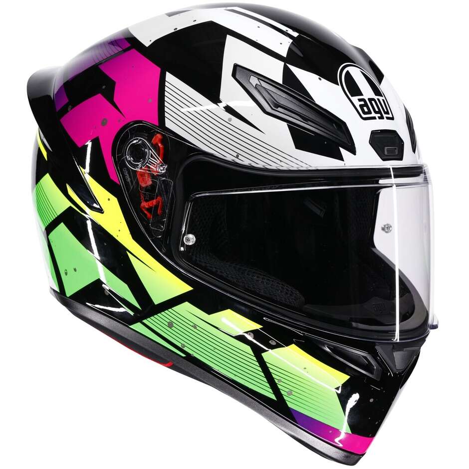 Casque intégral de moto AGV K1 S PUNKPULSE Noir Violet Citron vert