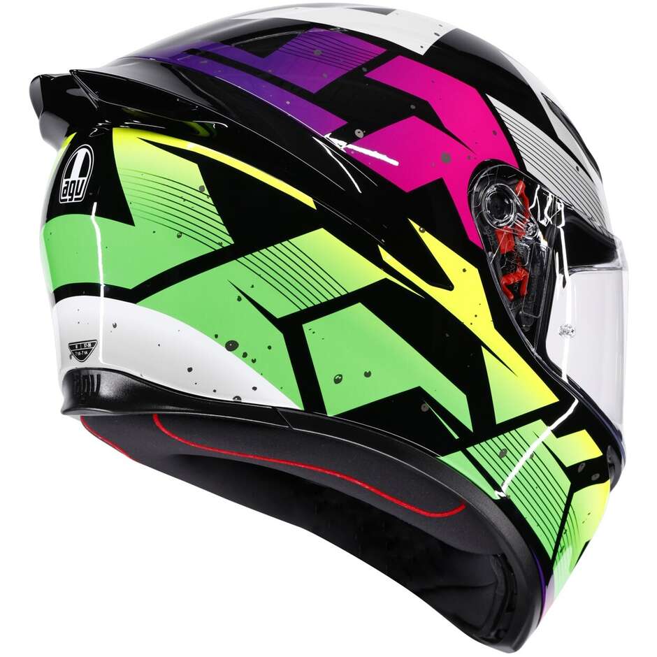Casque intégral de moto AGV K1 S PUNKPULSE Noir Violet Citron vert