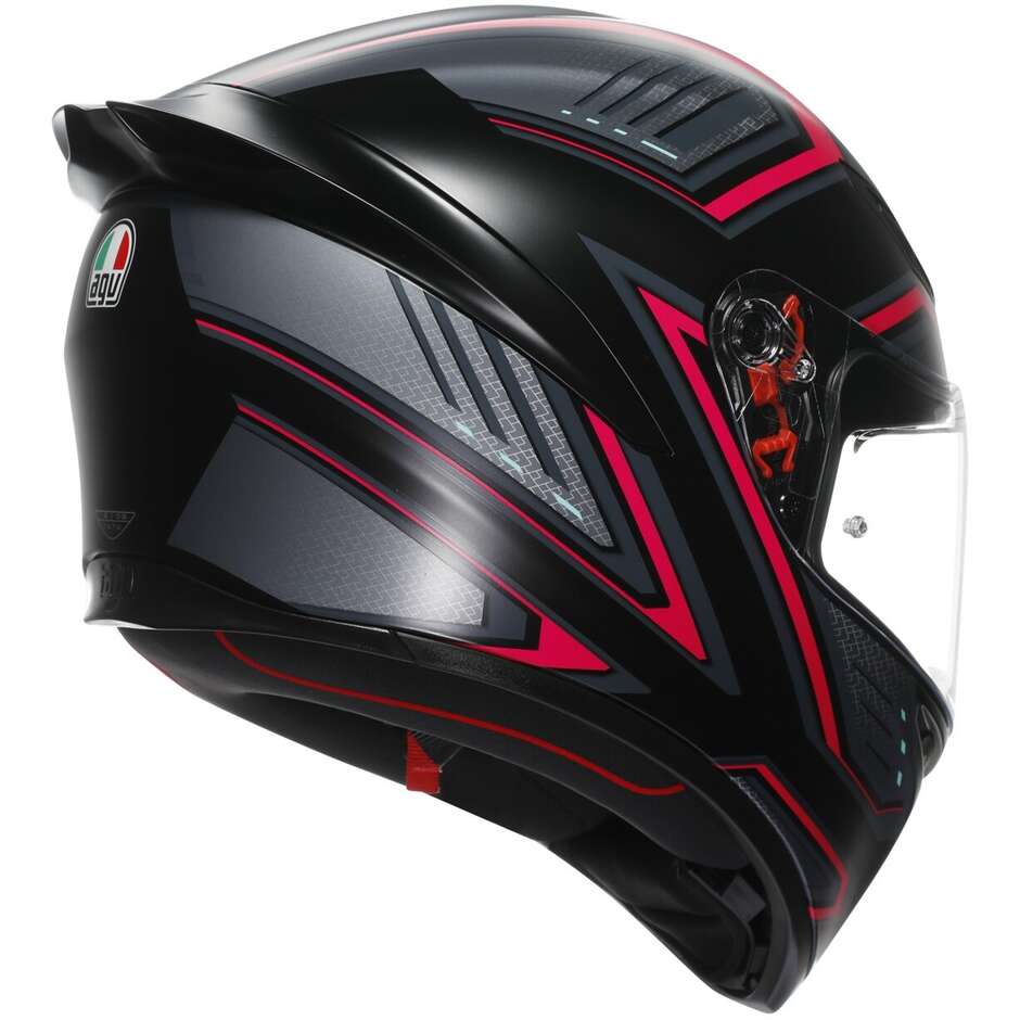 Casque intégral de moto AGV K1 S SLING noir mat rose