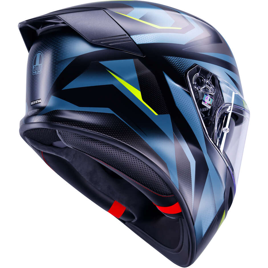Casque intégral de moto AGV K5 MUNOR Noir mat Jaune fluorescent
