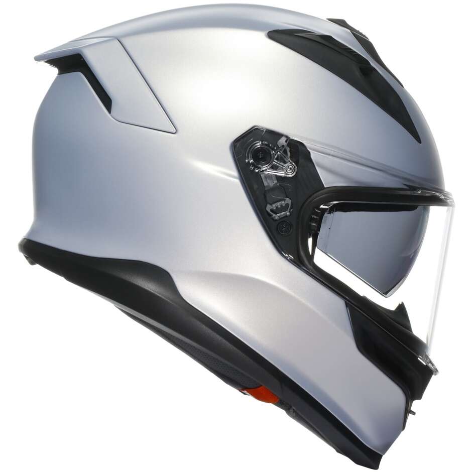 Casque intégral de moto AGV K7 MONO, argent mat Prisma