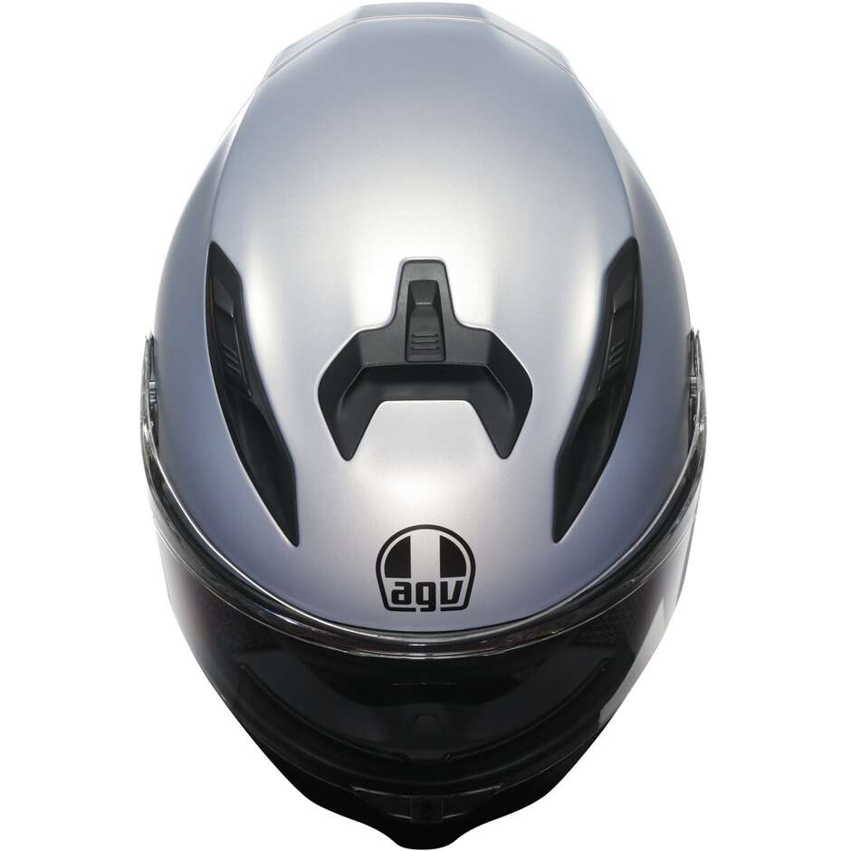 Casque intégral de moto AGV K7 MONO, argent mat Prisma