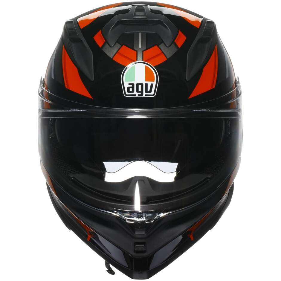 Casque intégral de moto AGV K7 TAURAX Noir Rouge