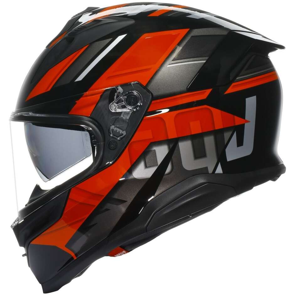 Casque intégral de moto AGV K7 TAURAX Noir Rouge