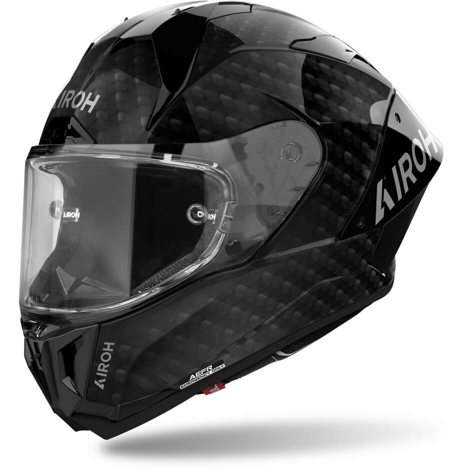 Casque intégral de moto Airoh GP 800 FIM RACING n° 1 en carbone brillant