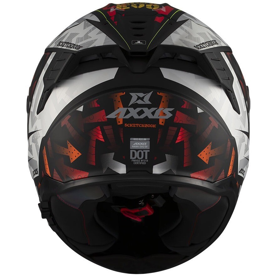 Casque intégral de moto Axxis ff122sv Hawk Evo Sv Sketchbook B2