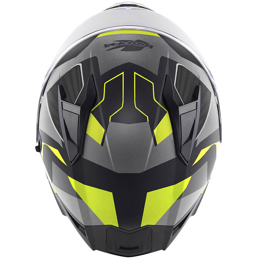 Casque intégral de moto Kappa KV52 ATLANTIC Noir Gris titane Jaune fluorescent