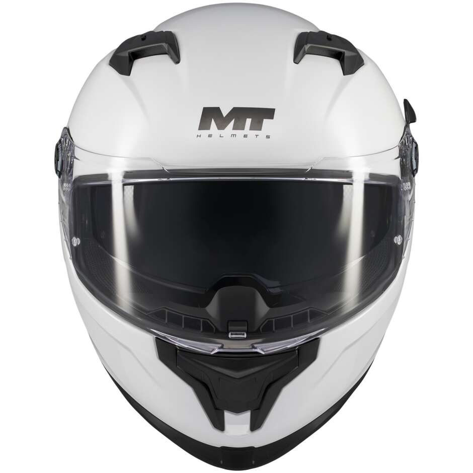 Casque intégral de moto MT Helmets BRAKER SV PURE A0 Blanc brillant