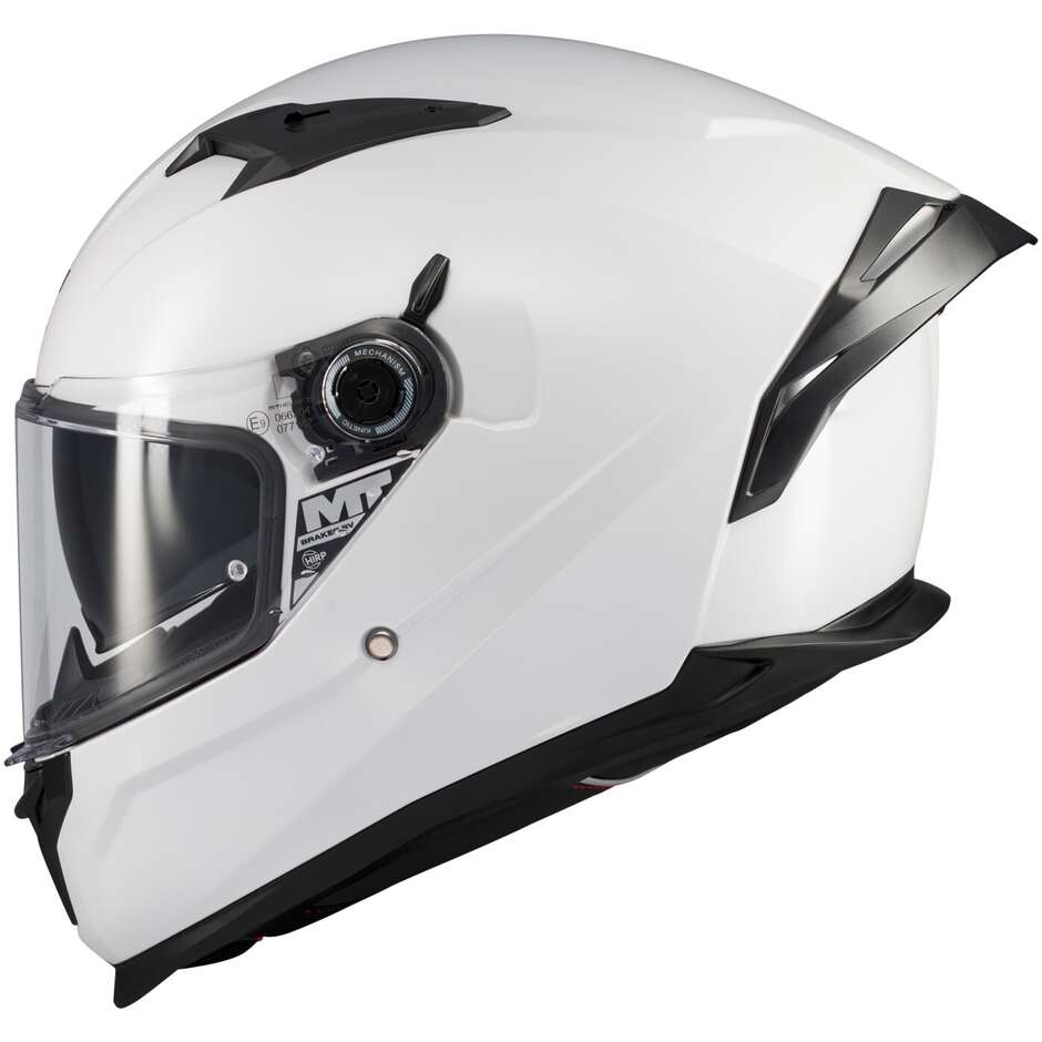 Casque intégral de moto MT Helmets BRAKER SV PURE A0 Blanc brillant