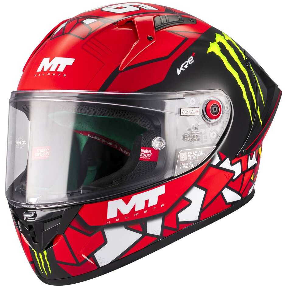 Casque intégral de moto Mt Helmets KRE+ S PIQUERAS B5 rouge brillant