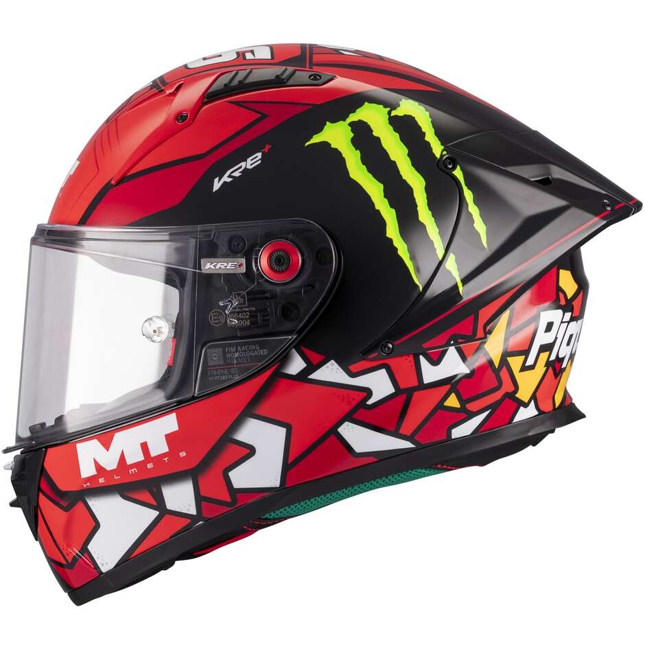 Casque intégral de moto Mt Helmets KRE+ S PIQUERAS B5 rouge brillant