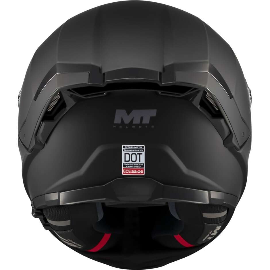 Casque intégral de moto MT Helmets THUNDER 4 SV PURE A1, noir mat