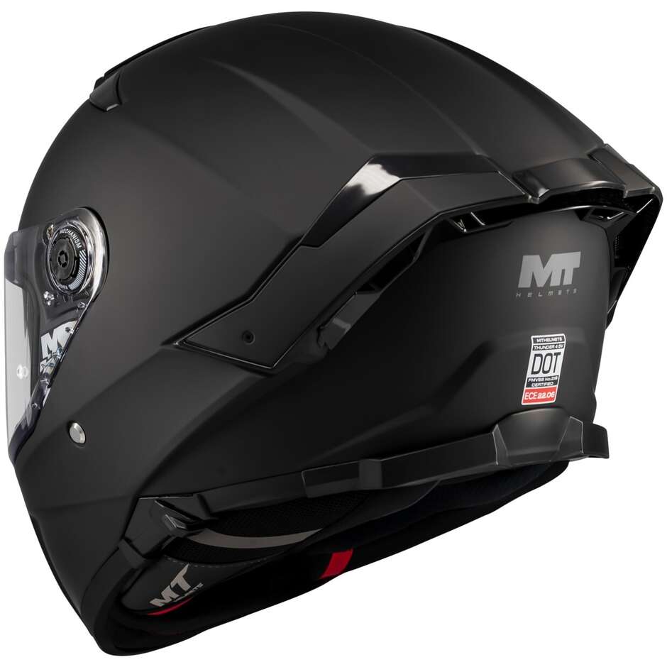 Casque intégral de moto MT Helmets THUNDER 4 SV PURE A1, noir mat