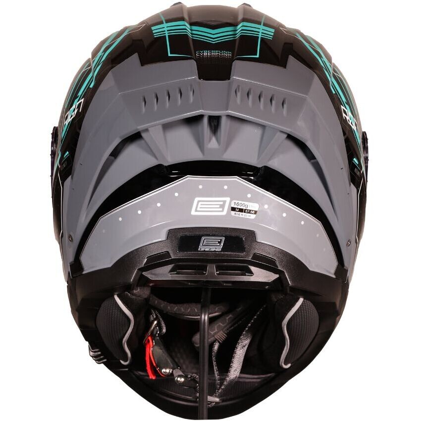 Casque intégral de moto Origine ETNA CYBERPUNK BLEU GRIS