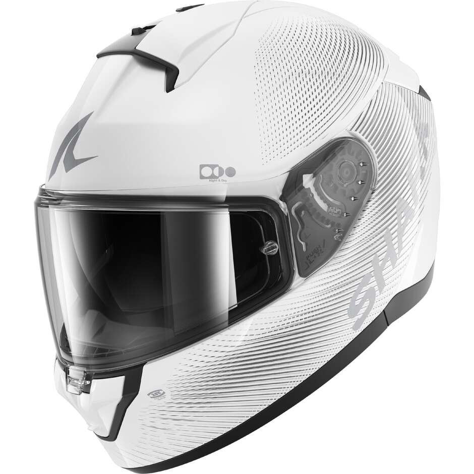 Casque intégral de moto Shark RIDILL 2 SP LYNE blanc argent