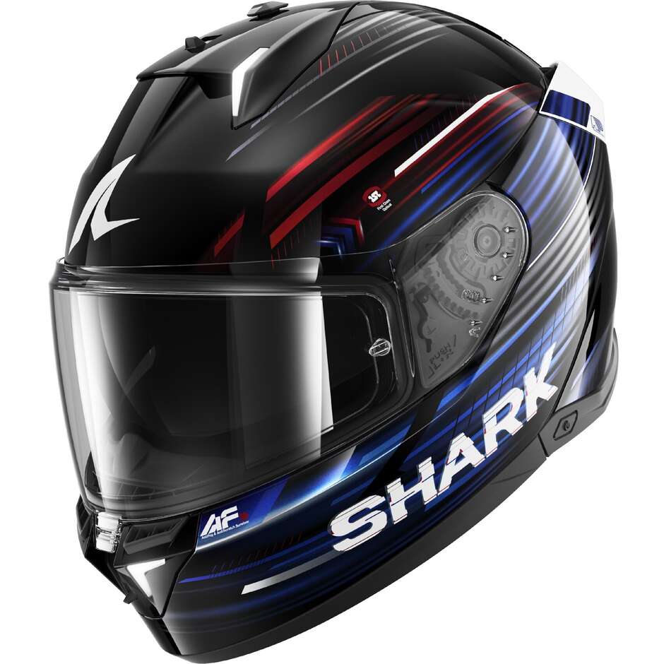 Casque intégral de moto Shark SKWAL i3 LIGHT-BLUR Noir Rouge Bleu